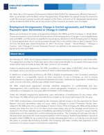 Employment Arrangements, Change in Control Agreements, and Potential Payments Upon Termination or Change in Control