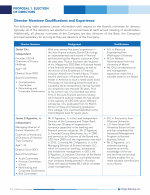 - Director Nominee Qualifications and Experience